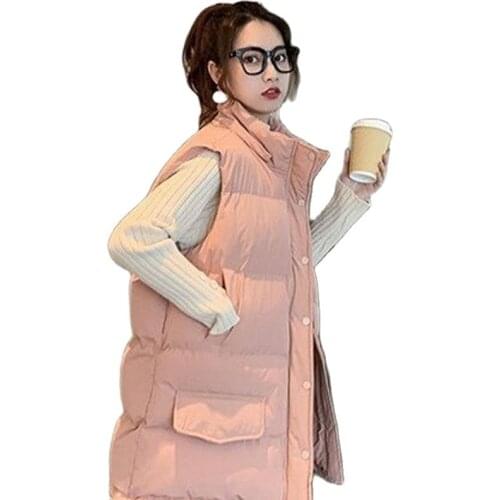 Womens Jackets 2021 Autumn Winter Fashion New Down Cotton Thicken Warm Female Coats Mid-length Loose Ladies Outerwear Vest