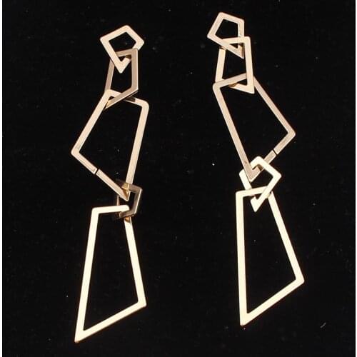 Women Long Dangle Chain Earrings Punk Silver Gold Multi-layer Irregular Metal Geometric Drop Earrings Statement Jewelry 2020