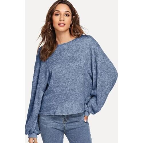 Women Sweater O Neck Knitted Jumpers Womens Sweater Casual Loose Long Sleeve Jacket Crocheted Pullovers Sweatshirts