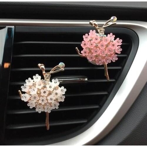 1pc car outlet aromatherapy fragrance perfume clip ballet girl creative fashion car interior decoration accessories