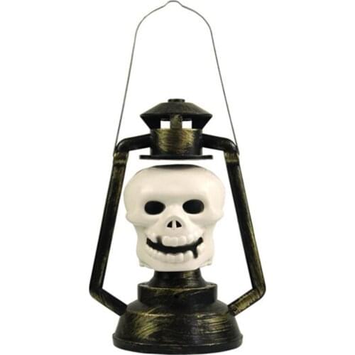 1 Piece Plastic Halloween Lamp Music Electric LED Oil Lamp Creative Scary Skeleton Shaped Kids Light Halloween Ornaments