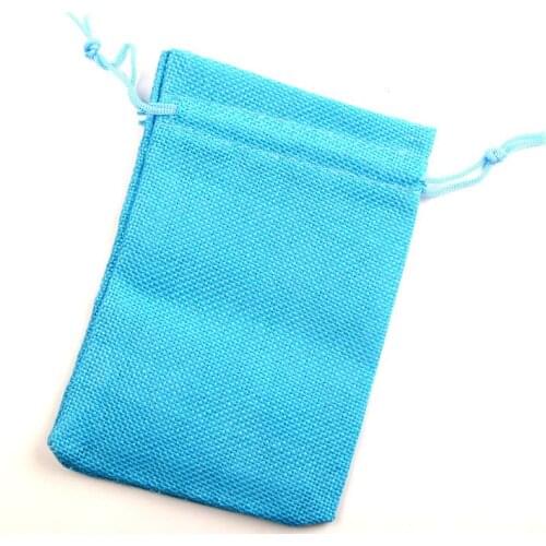 10Pcs Laker Blue Cotton Linen Drawstring Storage Bags Jewelry Candy Christmas Wedding Decoration Gifts Bags Packaging Bags Pouch