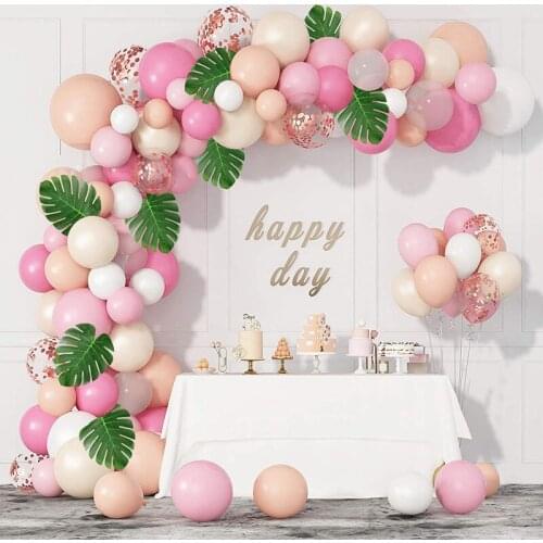 165PCS/Set Pink Balloon Garland Arch Kit White Gold Latex Air Balloons Baby Shower Girl Birthday Party Wedding Decoration Supply