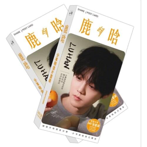 2 PCS LUHAN China Male Actor Singer Picture Photo Sticker Postcard Box Set Birthday Christmas Gift