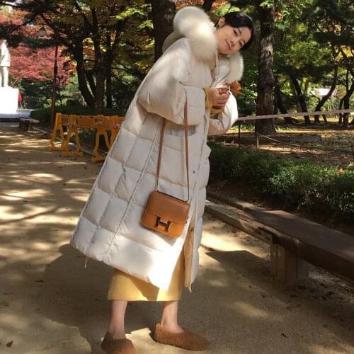 2019 Winter Cotton-padded Clothes Woman Long Fund Overknee Loose Bf Heavy Seta Lead Down Cotton Bread Serve Loose Coat