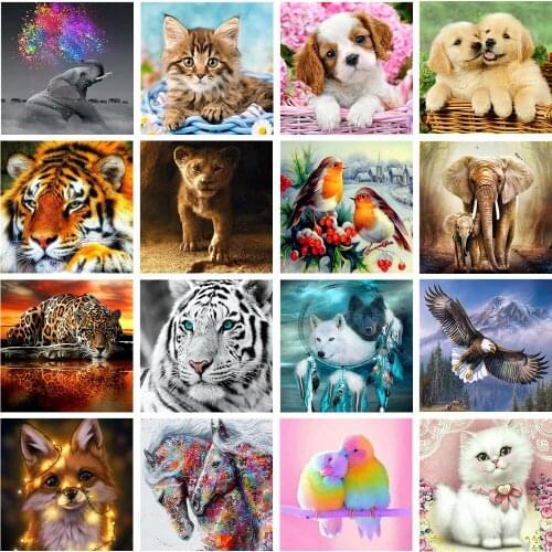 5D DIY Diamond Painting Full Square Diamond Home Handmade Decoration Cartoon Animal Gift Embroidery Room Wall Mosaic Colorful
