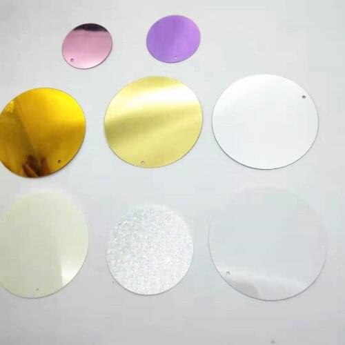500g 50mm Flat Round Sequins For Crafts Sewing Accessories With 1 Side Hole Customized Confetti Spangles