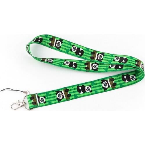 Cute Panda Keychain Lanyards Id Badge Holder ID Card Pass Gym Mobile Phone Badge Holder Key Strap webbings ribbons