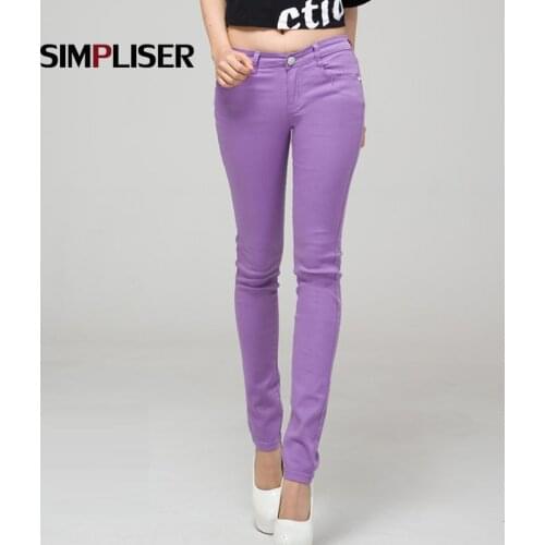 Pants Women White Red Black 20 Candy Color Women Jeans Pants Plus Size Skinny Trousers Stretch Jeans Leggings Femme Pantalon