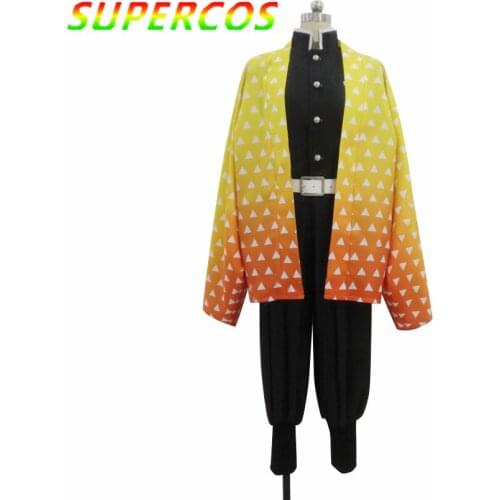 Demon Slayer: Kimetsu no Yaiba Kamado Tanjirou Agatsuma Zenitsu Cosplay Halloween Costume Free shipping