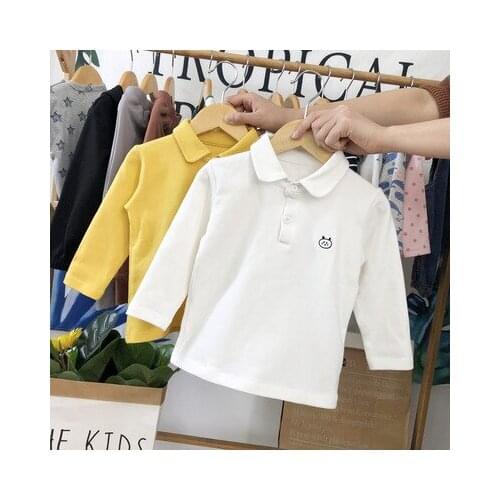 Baby Boys Clothes Brand New Toddler Infant Spring Autumn Kids Boys Long Sleeve T Shirt Baby Turn-down Collar Tee Shirts 1-4years