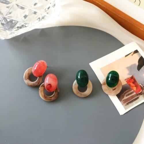 Elegant Beautiful Circle Geometric Studs Earrings Vogue Temperament Multi Korean Earings