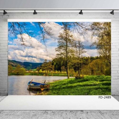 Forest forest pond sunset photo background photo art studio props