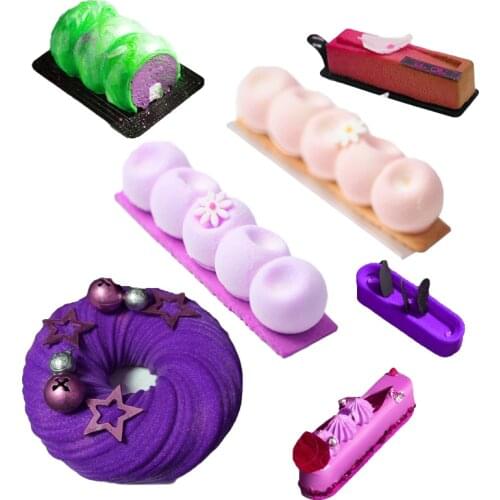 Long Strip Mousse Baking Mould 29 Types Non-Stick Silicone Mold Party Dessert Cake Decorating Tools Kitchen Bakeware