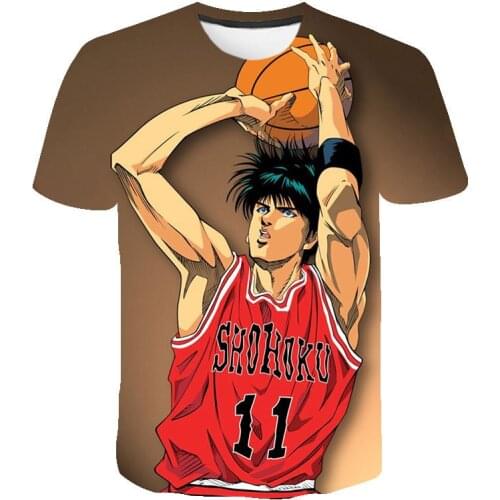 Hot Sale Anime Slam Dunk 3d Printed T-shirt Summer Fashion Casual Harajuku Short Sleeve Round Neck Popular Oversize Tops