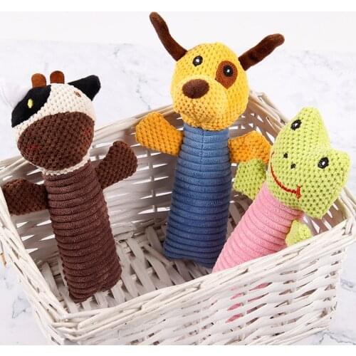 Dog Puppy Toys Pet Supplies Pets Chew Toy Animal Shape Squeak Cleaning for Small Medium Dog Training Accessories Plush Sound