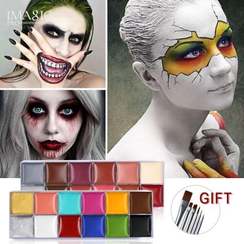 IMAGIC 12 Colors Body Face Oil Paints Professional DIY Painting Oil Art Make Up Use In Face Or Body Makeup Face Paint Palette