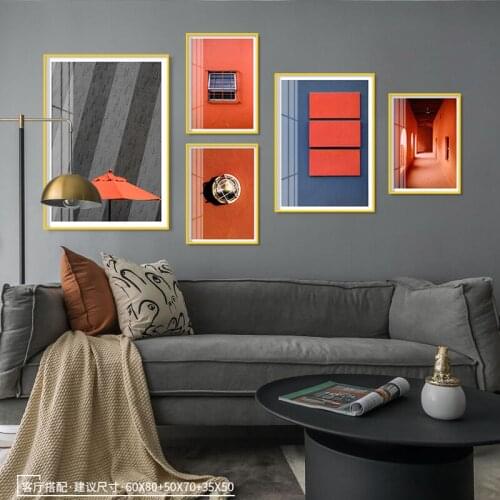 Modern Sofa Decorative Paintings Pop Art Modern Canvas Painting Nordic Abstract Building Poster Pictures for Interior Decoration