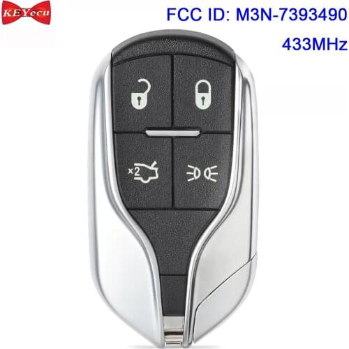 KEYECU for Maserati Quattroporte Ghibli 2014 2015 2016 2017 Smart Keyless Remote Key Fob 433MHz ID46 Chip FCC ID: M3N-7393490