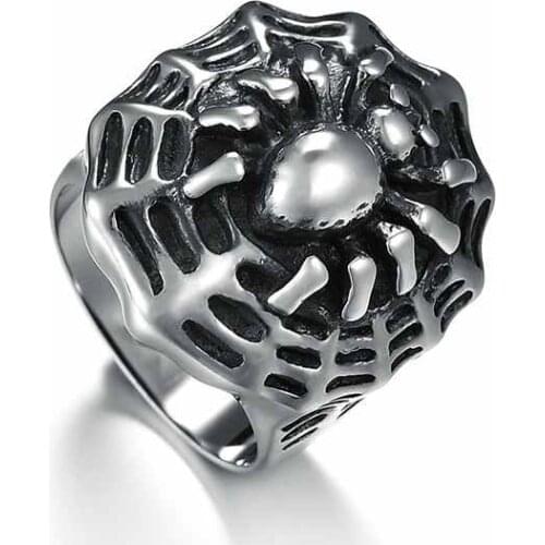 Cool Personality Trends Retro Titanium Steel Spider Rings Male Punk Fashion Accessories Drop Shipping High Quality Hotsale H5068