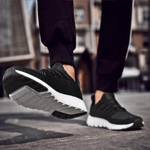 Sports Sneakers Casual Shoes Mens Hot Sale Zapatos Casuales Solid White Fashion Knitting Men Mens Athletic Sport For