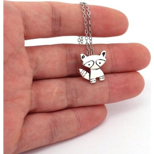 Cute Cartoon raccoon pendant necklace raccoon necklaces gift for child