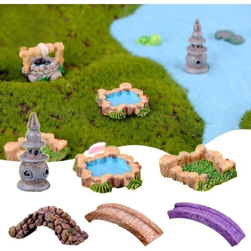 Mini Lighthouse Bridge Figurines DIY Miniature Craft Garden Decor Collectibles Ornament Home Decor Craft Fairy Garden Decor