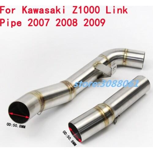 Motorcycle Exhaust Escape Modified Middle Link Pipe Round Muffler Motorbike For Kawasaki Z1000 2007 2008 2009 Without Exhaust
