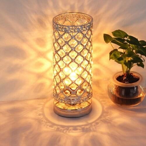 Home Bedroom Crystal Table Lamp Light Beauty Eyeshield Desk Lamps Bedside Reading Room Sitting Room LED Night Light Fixture