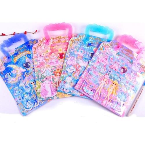 Portable Childrens Princess Large Dress Up Stickers Books Double Layer Japan Cute Girl Scene Change DIY Puzzle Reward Stickers