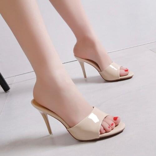 Summer Slippers Sexy low heels shoes High Heels Stiletto Peep Toe Women Jelly Slippers Party Wedding Shoes Woman Slippers