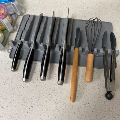 Silicone Storage Rack Kitchen Knife Shovel Spoon Shelf BBQ Tools Holder