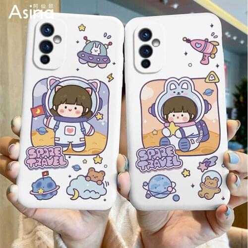 ASINA Cute Cartoon Case For Oneplus 9 8t nord 8 Pro Liquid Silicone Couple Cases For Oneplus 7 7T Pro Nord Cover Girl Funda Cat
