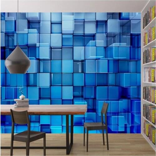 Blue Space Technology Sense Crystal Dream Mural Wallpapers for Bar KTV Live Room Industrial Decor Wall Paper 3D Papel De Parede