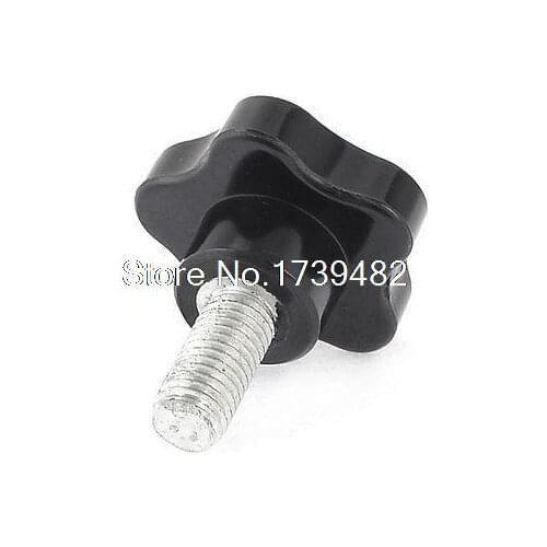Machine 55mm Height 12mm Diameter Thread Star Clamping Knob Grip Black