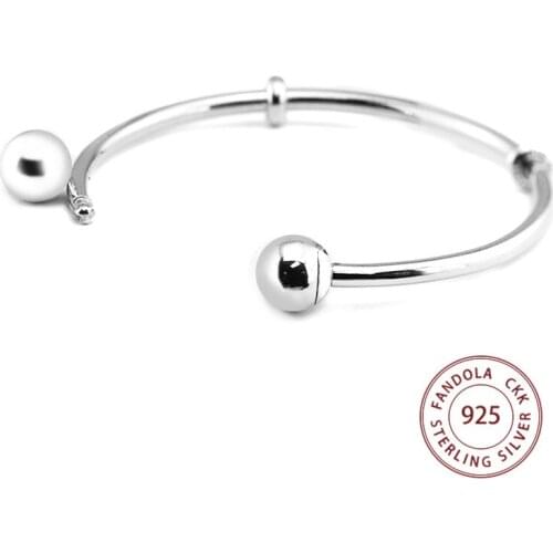 Open Cuff Bangle Bracelet 925 Sterling Silver Jewelry Charm Bangles For Women Luxury Brand Silver Jewellery brazalete mujer