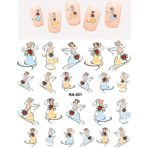 UPRETTEGO NAIL ART BEAUTY WATER DECAL SLIDER NAIL STICKER WEDDING BRIDE BRIDESMAID DRESS LOVER VALENTINES RA001-006