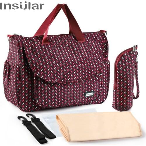 Insular Mummy Maternity Baby Diaper Bag Large Capacity Nappy Stroller Bag Waterproof Mommy Travel Changing Bag Nursing Tote Bags