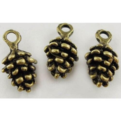 10-20PCS Alloy Cute Pine Cone Charms Antique Bronze Bracelet Pendants Crafts Finding Jewelry Making Accessory