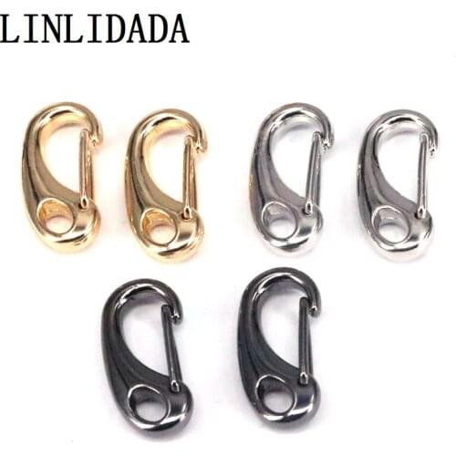 10Pcs 12*25mm Gold/ Black / Silver Color Trigger clasps Bag purse Key Ring Hook finding Keychain Jewelry Making Buckle Findings