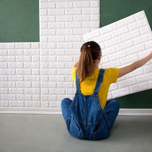 10pcs Self adhesive Wallpaper Imitation Stick 3D Wall Panel Living Home Decor Brick Stickers Bedroom Kids Room Decoration