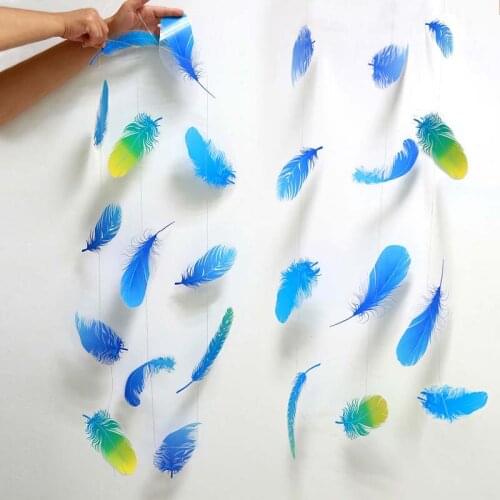 2Pcs Blue White Hanging Feather For Party Wedding DIY Jewelry Decor Accessories School Home Festival Decoration Plumes Props