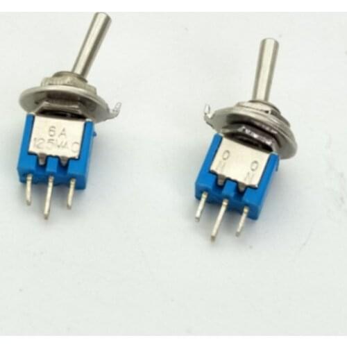 20Pcs AC 125V 6A Amps ON/ON 2 Position 5mm Thread Mount Holes SPDT Toggle Switch SMTS-102