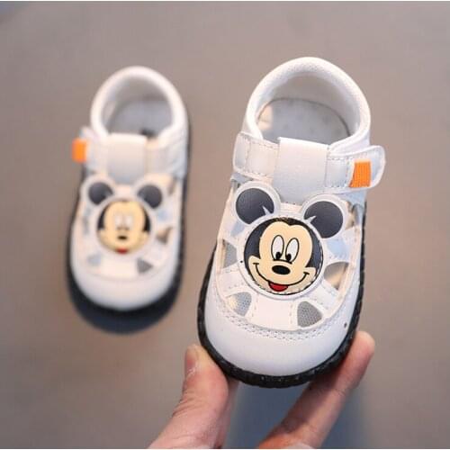 2021 Disney Summer Infant Toddler Sandals Baby Girls Boys Casual Shoes Soft Bottom Kids Anti-collision Shoes
