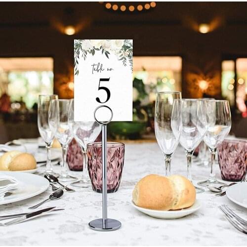 30cm 12inch Metal Number Stand Displays with Clips Ring-Clip Table Number Holder Place Card Holder for Menu Stands Wedding photo