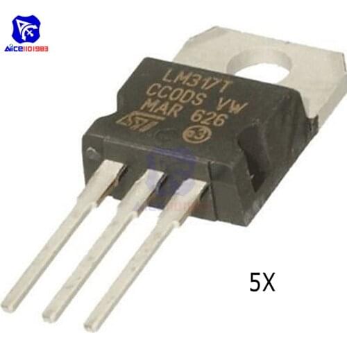 5 PCS/Lot IC Chips LM317T LM317 317 Adjustable Regulator Transistor TO-220 Voltage Regulator Original Integrated Circuit