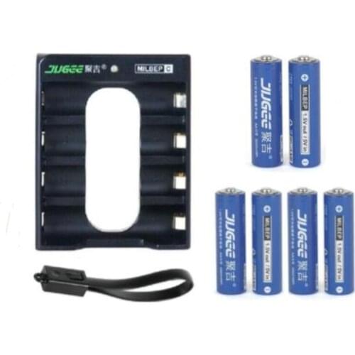 6 pcs 1.5 v 3000mWh AA Li - polymer Li - ion lithium polymer rechargeable batterie+ 4 slot Usb charger