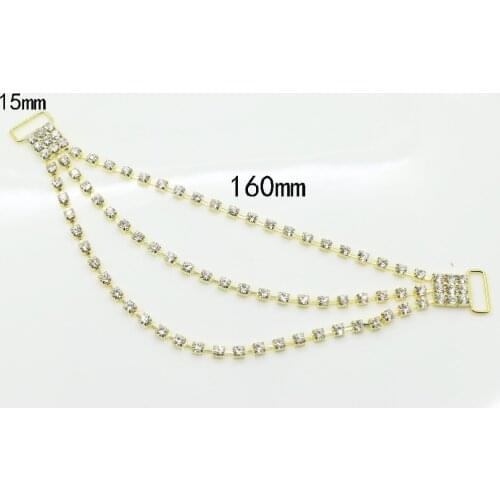 Shiny New 2pcs/Pack Golden Charm Bikini Rhinestone Swimwear connector buckle metal chain for swimming wear bikini decoration