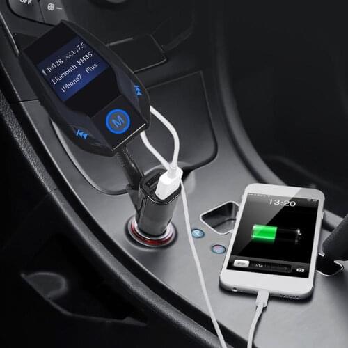 Bluetooth FM Transmitter Adapter Car Kit with 1.44 Inch Display TF Card MP3 Player