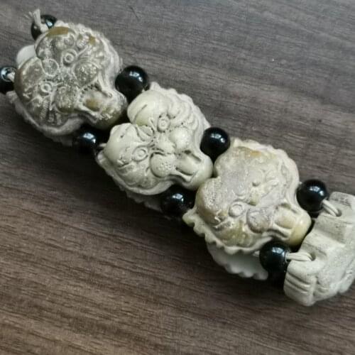 1Pcs/Lot Wholesale Retail Natural Jade Bracelet Carved Tiger Head Antique Objects Men’s Collection Jewelry Father’s Day Gift